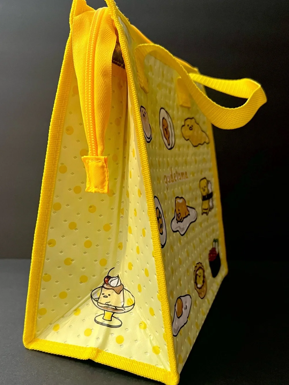 Sanrio Gudetama Yellow Insulated Skater Tote Lunch Bag with Handles
